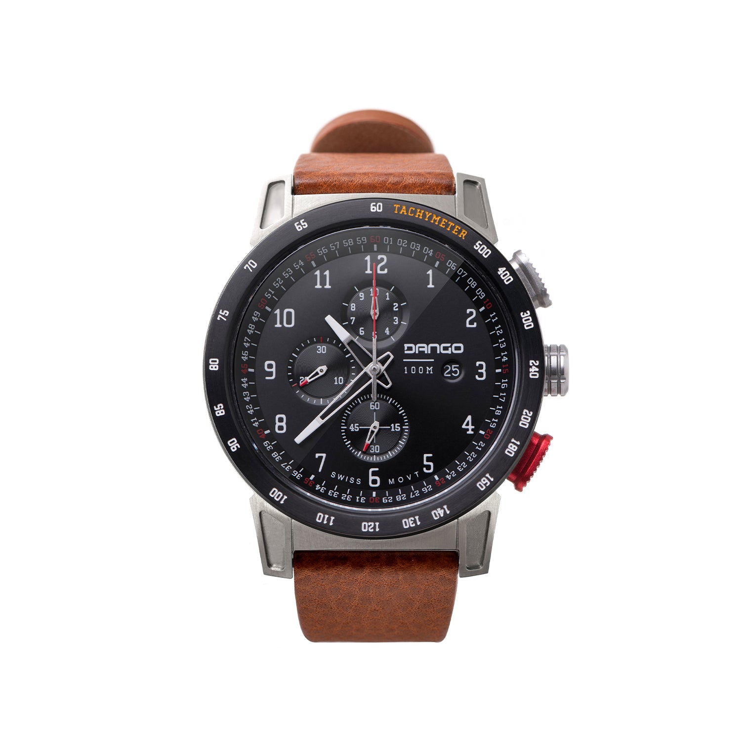 CR-01 - CHRONO WATCH WITH ITALIAN LEATHER STRAP - WHISKEY BROWN - Dango ...