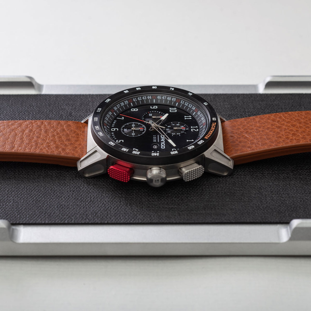 CR-01 - CHRONO WATCH WITH ITALIAN LEATHER STRAP - WHISKEY BROWN - Dango ...