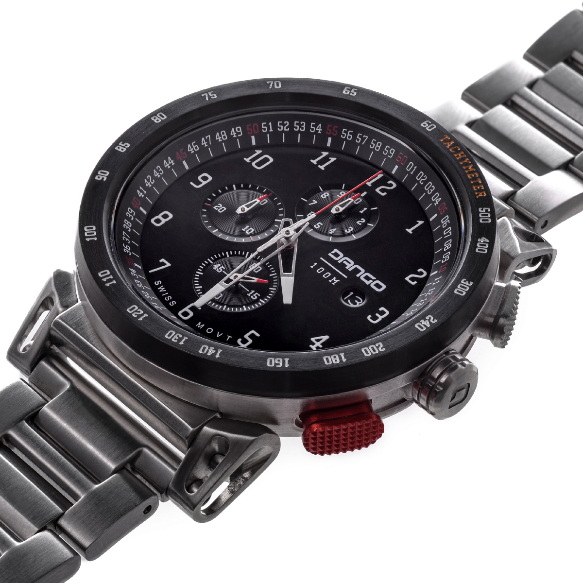 CR-01 - CHRONO WATCH WITH METAL BRACELET & MICRO ADJUSTMENT BUCKLE DangoProducts