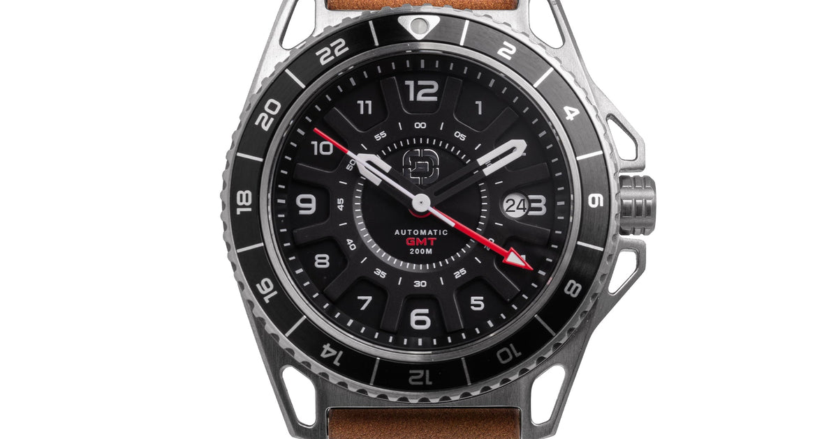 GMT-01 - Automatic GMT Watch with Italian Leather Strap – Dango Products