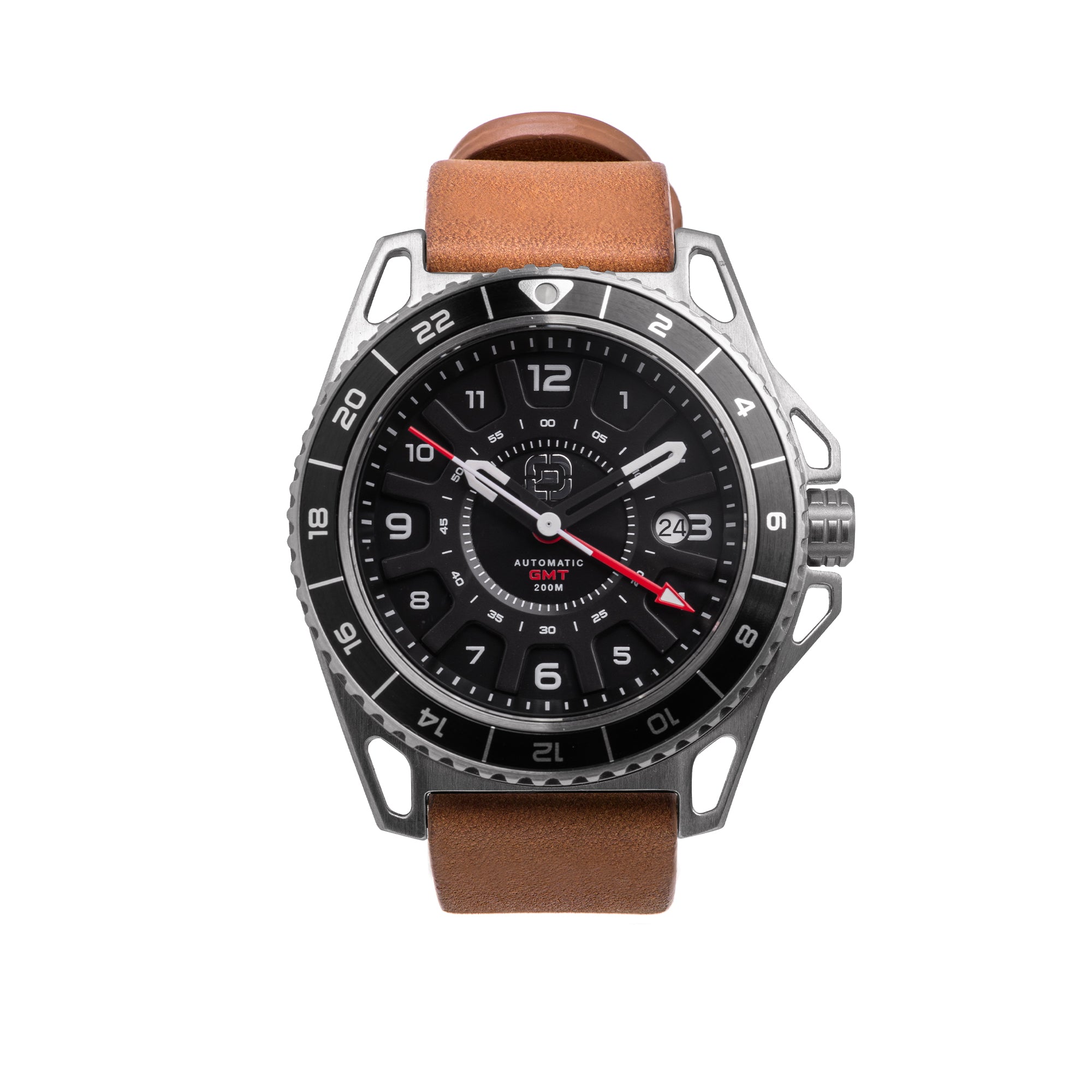 GMT-01 - AUTOMATIC GMT WATCH WITH ITALIAN LEATHER STRAP DangoProducts