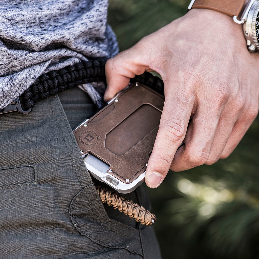 M1 MAVERICK™ TACTICAL WALLET - SINGLE POCKET RAWHIDE LEATHER DangoProducts