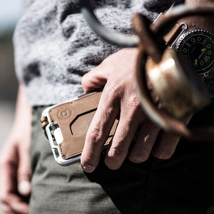 M1 MAVERICK™ TACTICAL WALLET - SINGLE POCKET RAWHIDE LEATHER DangoProducts