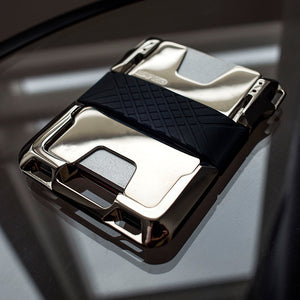 M2 MAVERICK™ WALLET - NICKEL PLATED - HAND POLISHED - SINGLE POCKET LEATHER DangoProducts