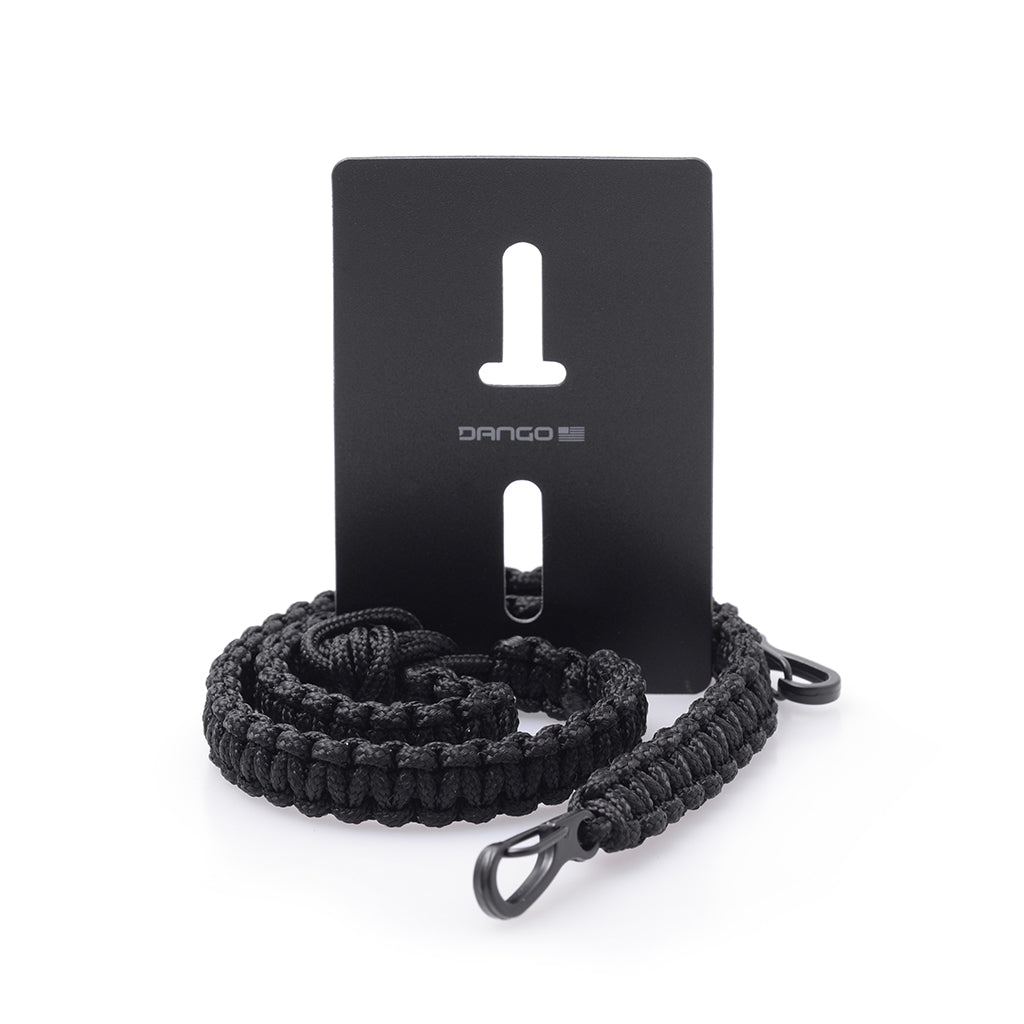 Police Woven Lanyard Key Ring - Black and White